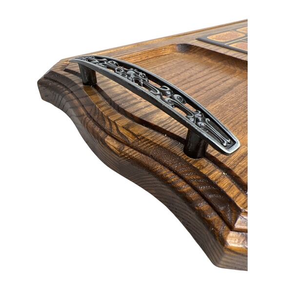 Vintage 70s Retro Tile Cheese Board Tray Serving MCM Mediterranean Modern - Picture 7 of 13